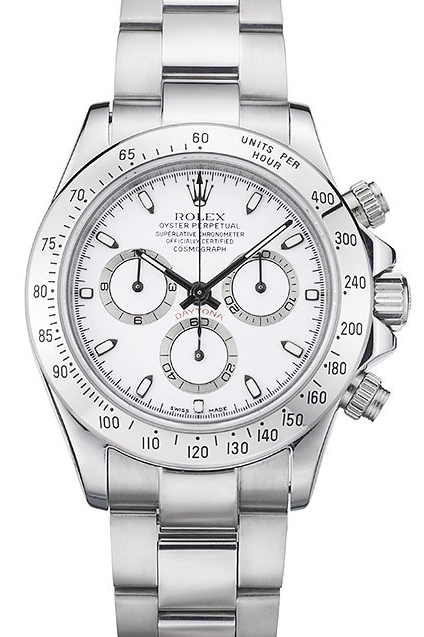 MiroTime 0811 Swiss Rolex Daytona Stainless Steel Bracelet White Dial 80297